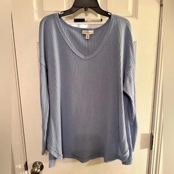 American Vintage | Tops | Vintage X America Waffle Knit Blue Long